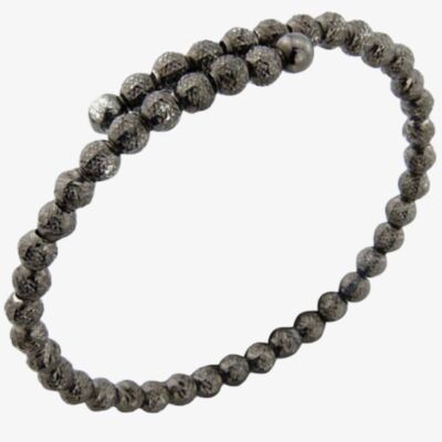 Gunmetal Grey Diamond-Cut Crossover Bangle BS141