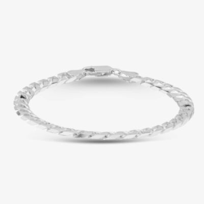 Sterling Silver Flat Square Curb Bracelet 20cm 8.23.4453