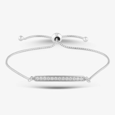 Silver & Cubic Zirconia Bar Toggle Bracelet 2THB018604