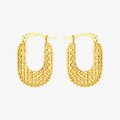 LUXE Silver Gold Plated 21.7mm Hammered Hoop Earrings 8.52.9999