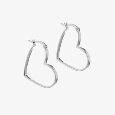 Silver 25mm Open Heart Hoop Earrings 8.53.0003