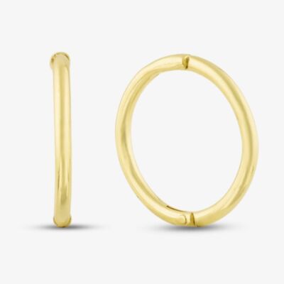 Silver Gold Plated 11mm Sleeper Hoop Earrings S3525