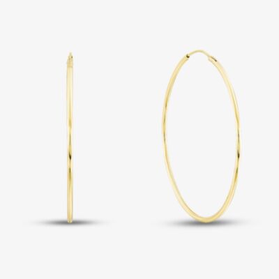 Gold Tone 50mm Hoop Earrings H243*