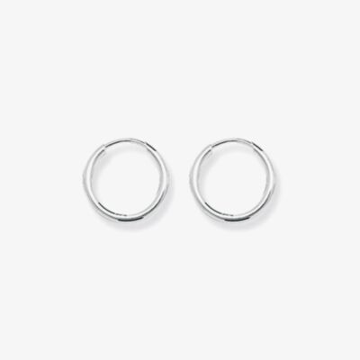 Silver Classic Sterling Silver 13mm Sleeper Hoop Earrings G5532