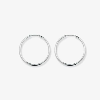 Silver Classic Sterling Silver 25mm Sleeper Hoop Earrings G5534