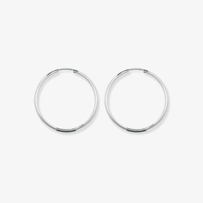 Silver Classic Sterling Silver 30mm Sleeper Hoop Earrings G5535