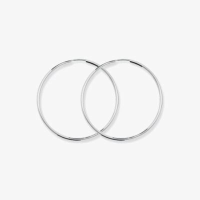 Silver Classic Sterling Silver 43mm Sleeper Hoop Earrings G5536