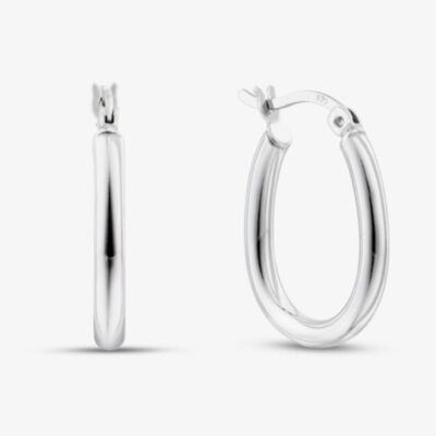 Fashionista Silver Sterling Silver Oval Hoop Earrings TTE5127CC0000R1