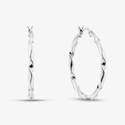 Fashionista Silver Sterling Silver Twist Hoop Earrings TTE3915300000R1