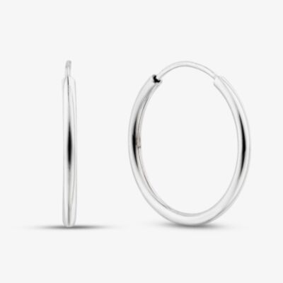 Fashionista Silver Sterling Silver Plain Sleeper Hoop Earrings TTT1130150000R1