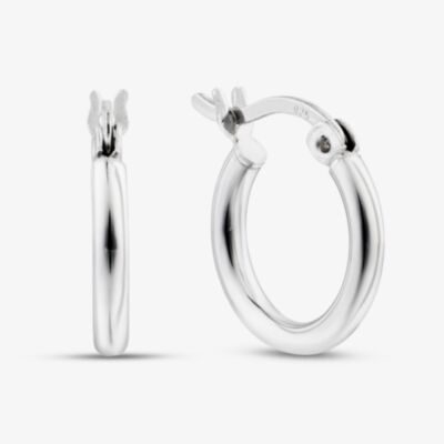 Fashionista Silver Sterling Silver Rounded Tube Hoop Earrings TTE304X100000R1