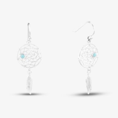 Sterling Silver Dream Catcher Dropper Earrings 8.59.0519