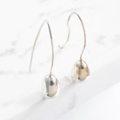 Silver Droplet Dropper Earrings E11