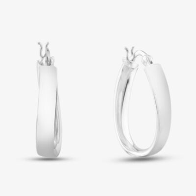 Sterling Silver Oval Creole Earrings 8.53.7779