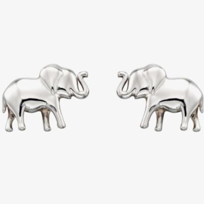 Sterling Silver Elephant Stud Earrings E5824