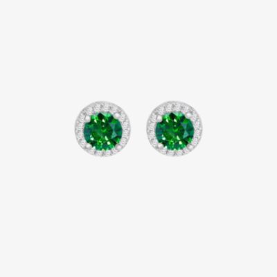 Sterling Silver Brilliant Cut Cubic Zirconia Halo Stud Earrings 8.59.1819