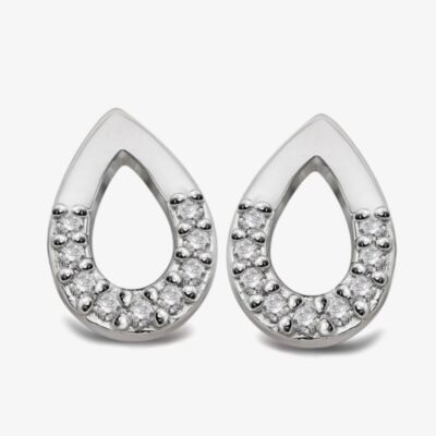 Unique Sterling Silver Open Teardrop Stud Earrings ME-1005