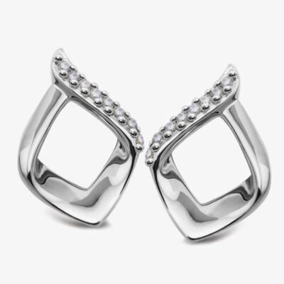 Unique Sterling Silver Diamond Shaped Stud Earrings ME-1001