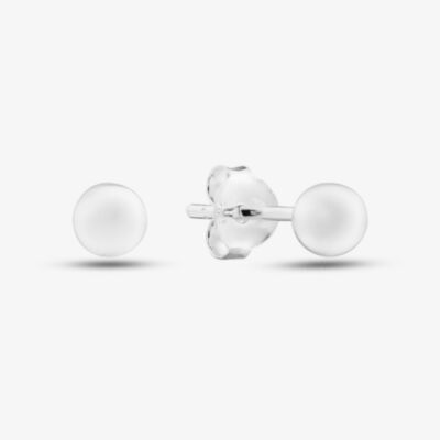 Fashionista Silver Silver 4mm Ball Stud Earrings SBE4 (BK)