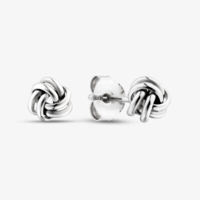 Fashionista Silver Sterling Silver Rope Knot Stud Earrings WTE3918XX0000R1