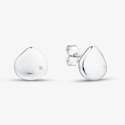 Fashionista Silver Sterling Silver Cubic Zirconia Engravable Disc Stud Earrings AE25485Z/R