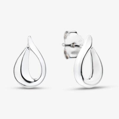Fashionista Silver Sterling Silver Twist Teardrop Stud Earrings AE20161/R