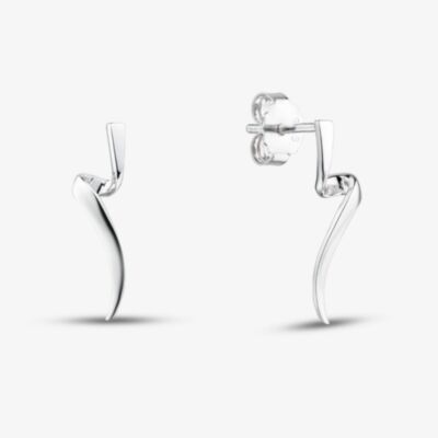 Fashionista Silver Sterling Silver Spiral Twist Drop Stud Earrings AE26109/R