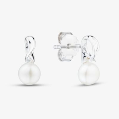 Fashionista Silver Sterling Silver Freshwater Pear Twist Stud Earrings AE25539WFM/R