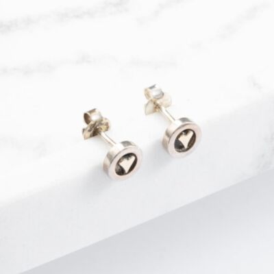 Gold Plated Round Heart Stud Earrings NH205
