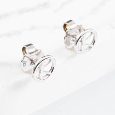 Rachel Galley Sterling Silver Round Edge Stud Earrings ED401-SV