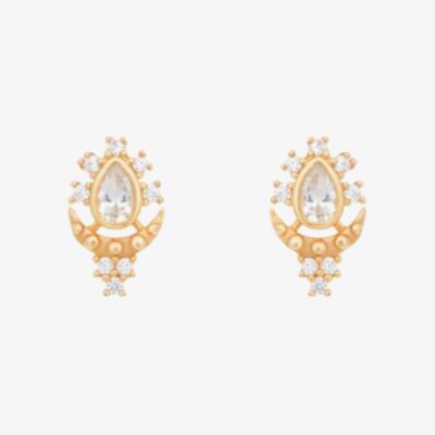 V Jewellery Roma Gold Plated Stud Earrings 3212