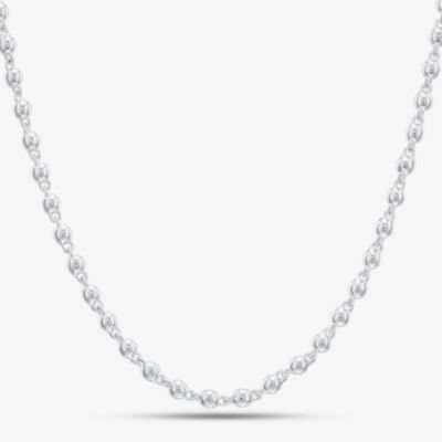 Argentium Silver 17.7 Inch Fancy Ball Chain Necklace ARG-943024-17.7