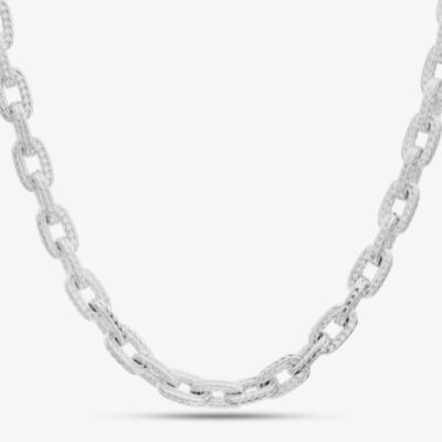 Argentium Silver 18 Inch Textured Link Chain ARG-94302-18