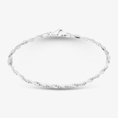 Sterling Silver 2.2mm Twisted Chain Bracelet B4327