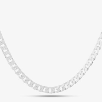 Sterling Silver 18 Inch Flat Square Curb Necklace 8.13.7014