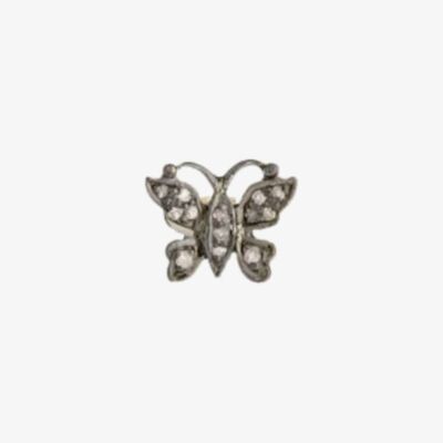 Amulette Oxidised Silver and Diamond Small Butterfly Ring Charm CH-S-030