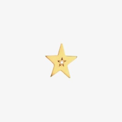 Amulette Gold Plated and Diamond Star Ring Charm CH-002/YGP