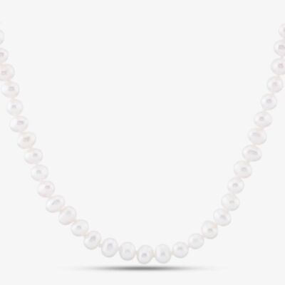 Silver 6-6.5mm Freshwater Pearl 18 Inch Necklace POW6020FW/4