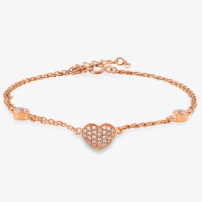 Rosa Lea Heart Double Chain Bracelet BJ-BR212CRRG