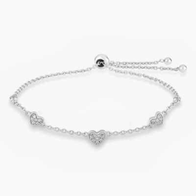 Rosa Lea Pave Hearts Sliding Bracelet AM-2THB021604