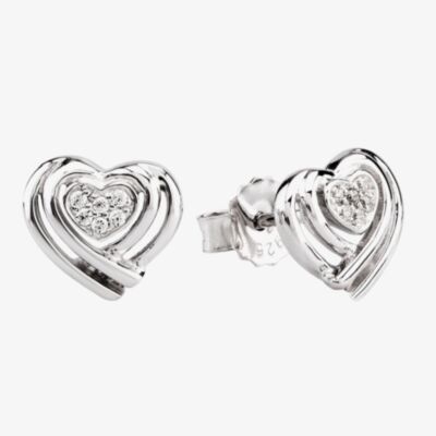 Rosa Lea Pave Wrapped Hearts Stud Earrings BJ-E3132C