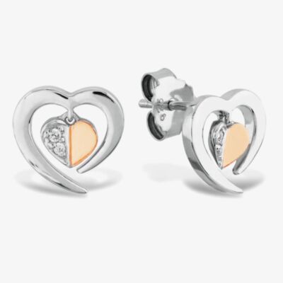 Rosa Lea Floating Heart Stud Earrings BJ-E3247CRG0.5