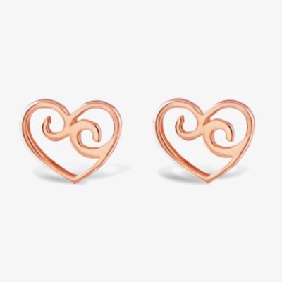 Rosa Lea Filigree Open Heart Stud Earrings AM-2THB008906