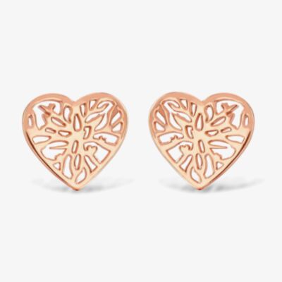 Rosa Lea Open Leaves Heart Stud Earrings AM-2THB010406
