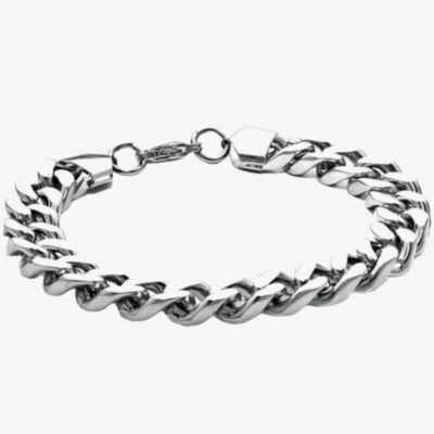 Bourne and Wilde Mens Stainless Steel Chunky Curb Bracelet USS-777SS7.0