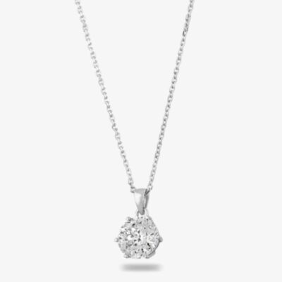 Starbright Silver 10mm Six Claw Cubic Zirconia Pendant E2177P-10M 3A