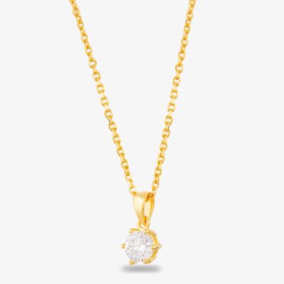 Starbright Gold 6mm Six Claw Cubic Zirconia Pendant E2177P-6M 3A GP