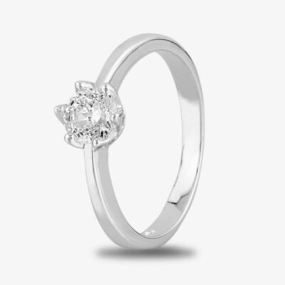 Starbright Silver 5mm Six Claw Round Cubic Zirconia Ring R3227(5M) 3A (5