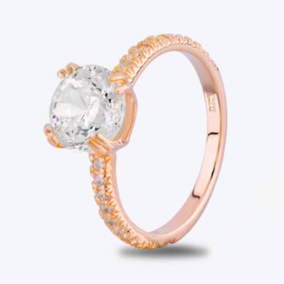 Starbright Rose Cushion-Cut Cubic Zirconia Shouldered Ring R6219 3A RGP