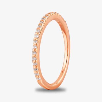 Starbright Rose Cubic Zirconia Claw Set Narrow Half Eternity Ring R6843 3A RGP